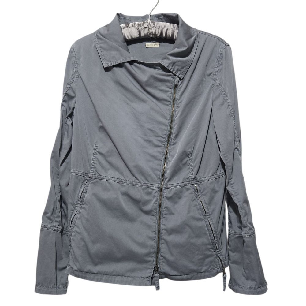 Annette Gortz Gray Military DRILL Moto Jacket Asymmetrical Zip Up Size 38/ US 6